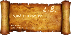 Lajkó Eufrozina névjegykártya